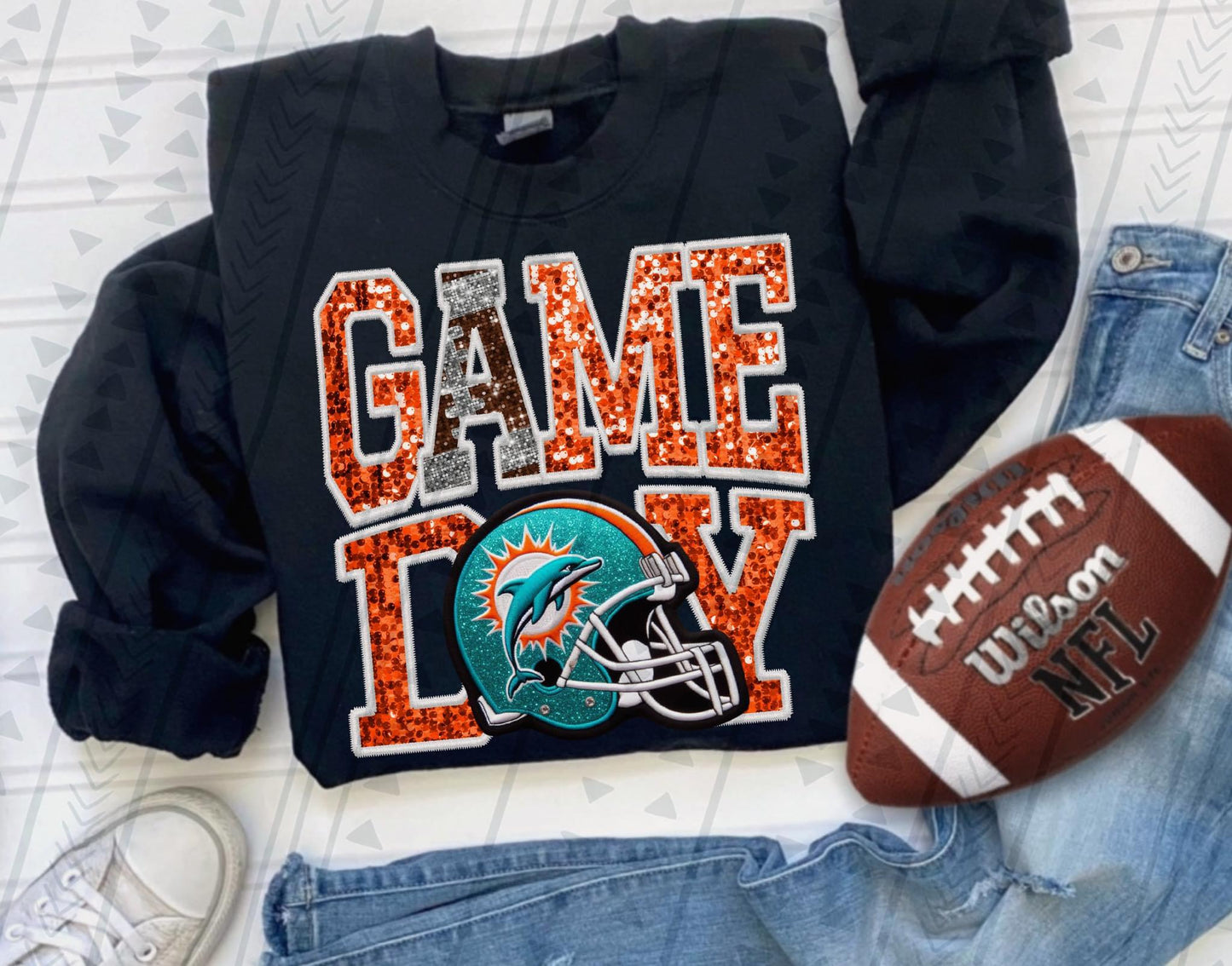 Game Day Faux Embroidered/Glitter Pro Teams (All Pro Teams Avail) DTF Transfer