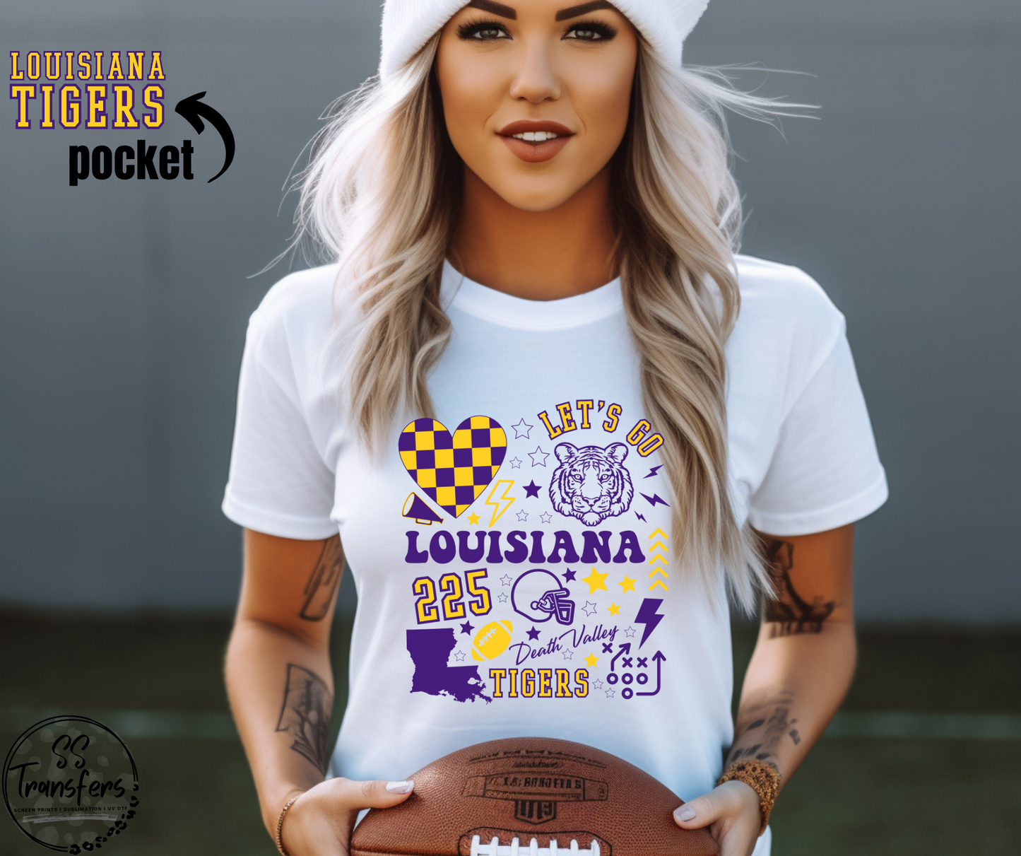 Let’s Go Louisiana (pocket included) DTF Transfer