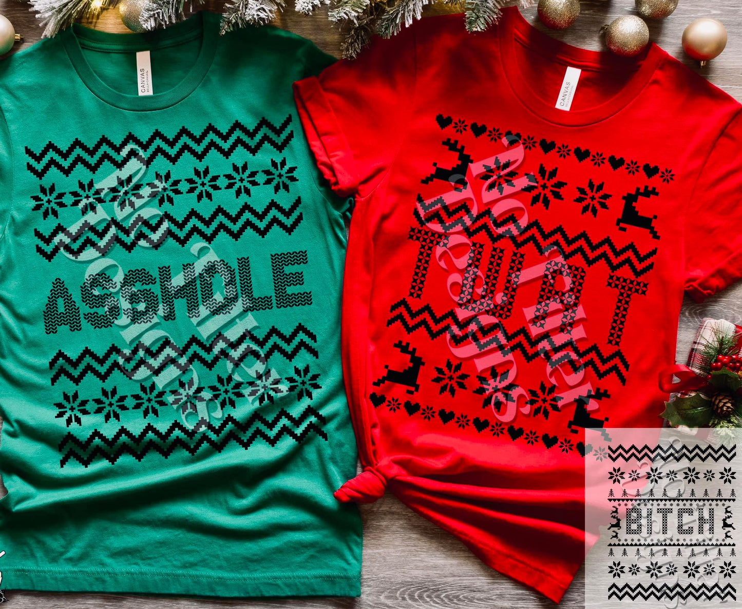 Ugly Sweater Funnies (Multiple Colors) DTF Transfer