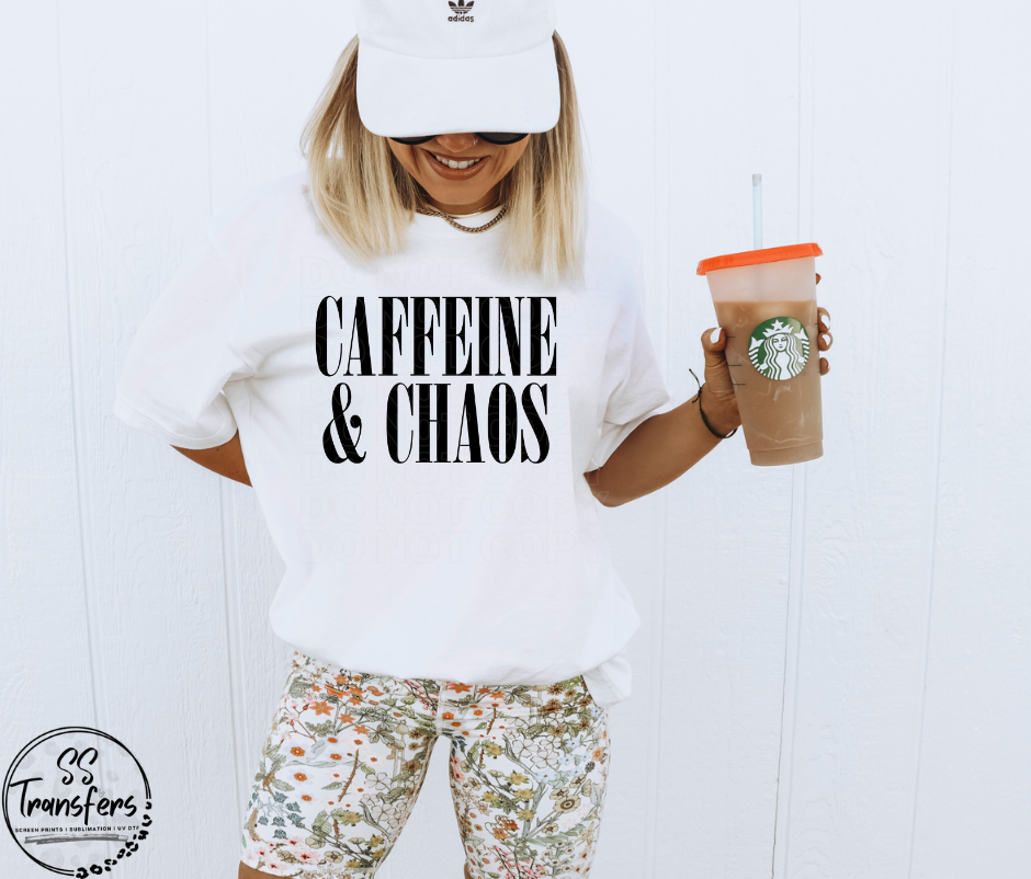 Caffeine & Chaos DTF Transfer