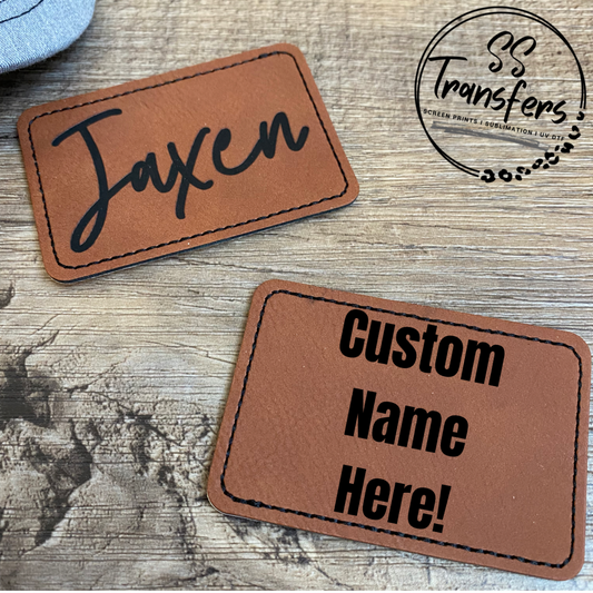 Custom Name Leather Patch Hat-Choose Your Font