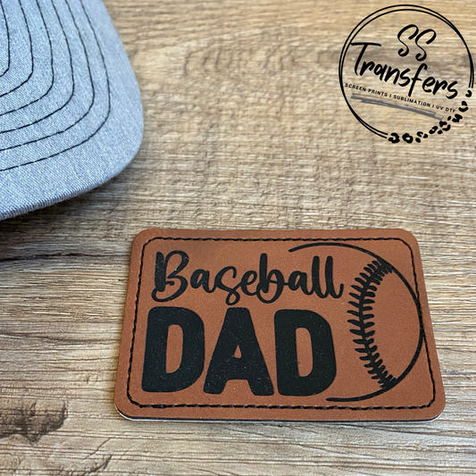 Baseball Dad Leather Patch