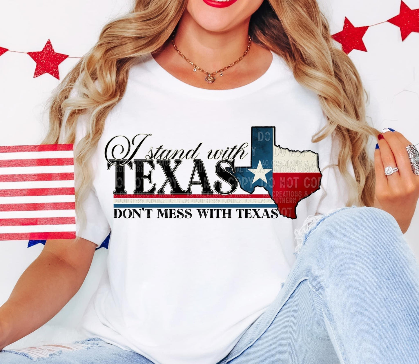 I Stand With Texas DTF Transfer