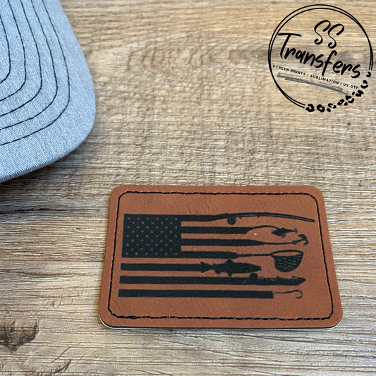 Fishing Flag Leather Patch