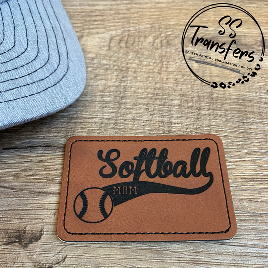 Softball Mom Leather Patch