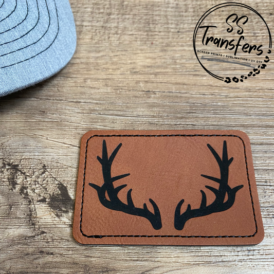 Buck Horns Leather Patch