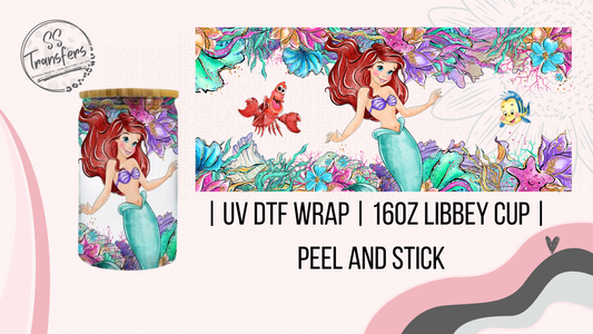 Watercolor Mermaid Libbey UV Wrap