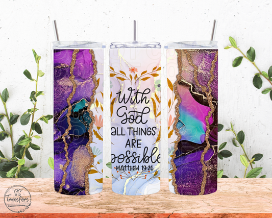 With God All Things Are Possible Sub Tumbler Transfer