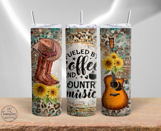 Coffee and Country Music Sub Tumbler Transfer