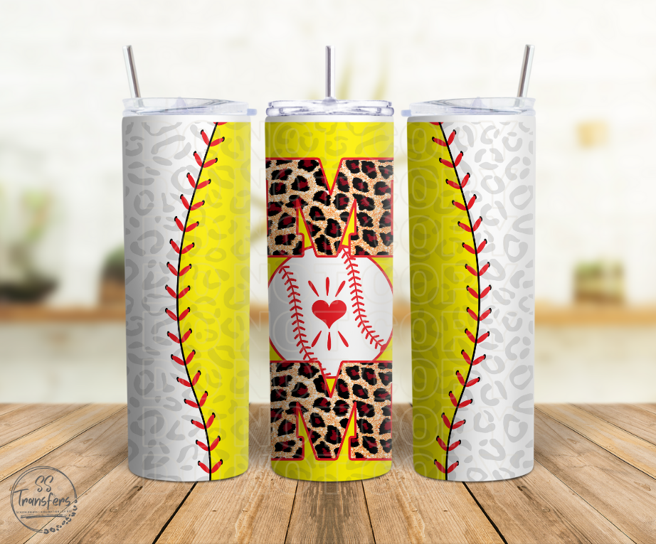 Softball/Baseball Leopard Mom Sub Tumbler Transfer